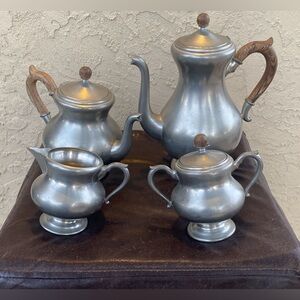 Vtg Royal Holland Pewter and Wood Set